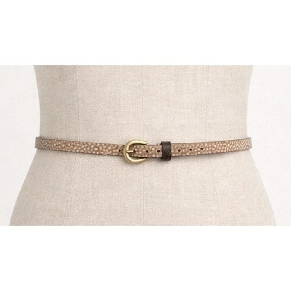 Loft Hair On Deerprint Skinny Belt Women Small Boho Festival Western Minimalist